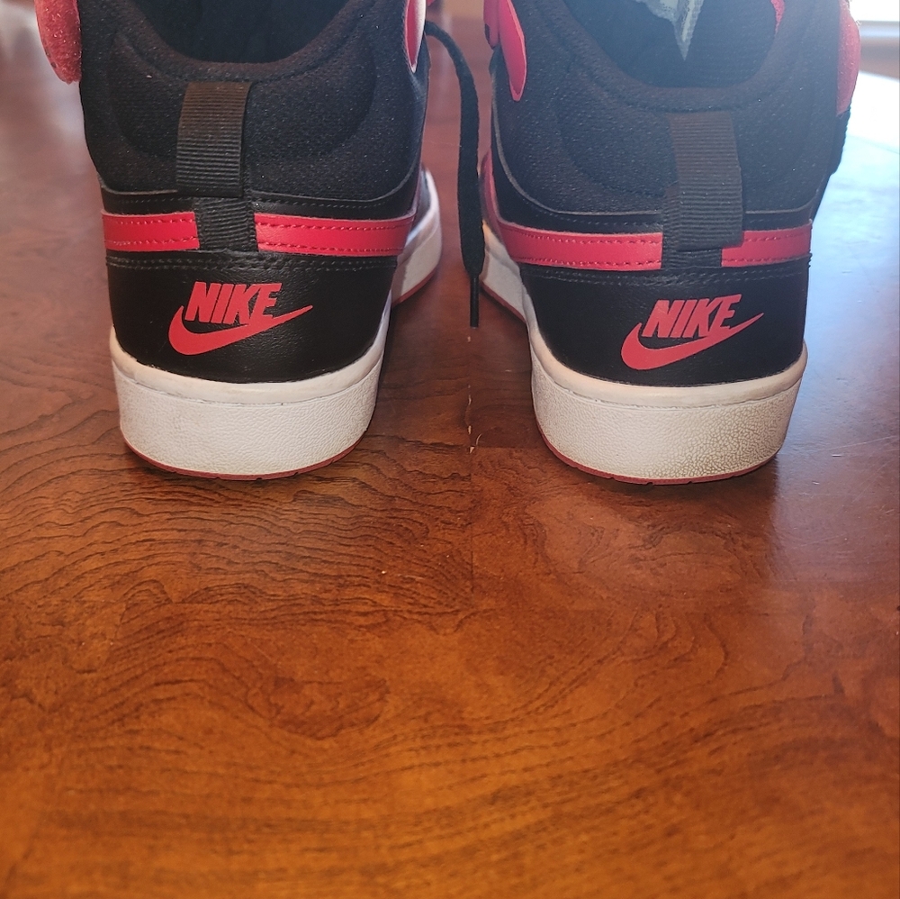 Nike Court Borough Mid 2 Red Black White Shoes Sneakers - Picture 2 of 11
